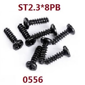 Wltoys 18428-B RC Car spare parts todayrc toys listing round head screws ST2.3*8PB 8pcs 0556