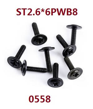 Wltoys 18428-B RC Car spare parts todayrc toys listing round head screws ST2.6*6PWB8 8PCS 0558