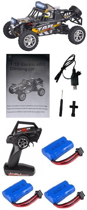 Wltoys 18428 RC Car with 3 battery RTR Black - Click Image to Close