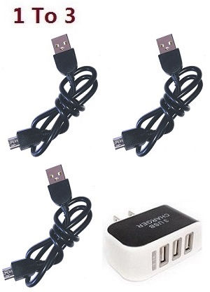 Wltoys XK 22201 RC Car spare parts todayrc toys listing 1 to 3 USB charger adapter with 3* USB wire set