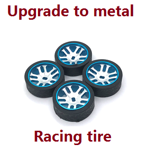 Wltoys K969 K979 K989 K999 P929 P939 RC Car spare parts todayrc toys listing upgrade to metal tire hub racing tires 4pcs (Blue) - Click Image to Close