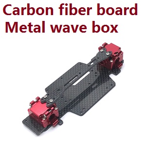 Wltoys K969 K979 K989 K999 P929 P939 RC Car spare parts todayrc toys listing carbon fibre board + metal wave box (Red)