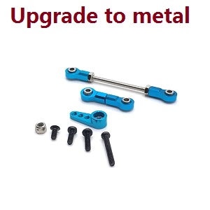 Wltoys K969 K979 K989 K999 P929 P939 RC Car spare parts todayrc toys listing steering rod + servo rod + servo arm (Metal Blue) - Click Image to Close