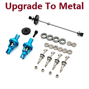 Wltoys XK 284131 RC Car spare parts todayrc toys listing upgrade to metal gear dirve shaft + CVD shaft + differential mechanism Blue - Click Image to Close