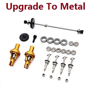 Wltoys K969 K979 K989 K999 P929 P939 RC Car spare parts todayrc toys listing upgrade to metal gear dirve shaft + CVD shaft + differential mechanism Gold