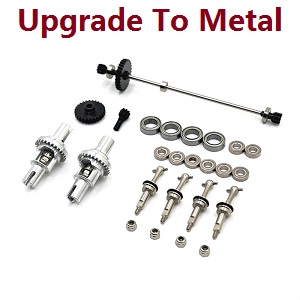 Wltoys XK 284131 RC Car spare parts todayrc toys listing upgrade to metal gear dirve shaft + CVD shaft + differential mechanism Silver - Click Image to Close