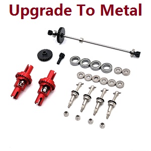 Wltoys XK 284131 RC Car spare parts todayrc toys listing upgrade to metal gear dirve shaft + CVD shaft + differential mechanism Red - Click Image to Close