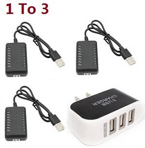 Wltoys XK 284131 RC Car spare parts todayrc toys listing 1 to 3 charger adapter with 3* USB wire set