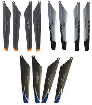 Huan Qi HQ 848 848B 848C RC helicopter spare parts todayrc toys listing main blades 3 sets (Upgrade Black-Orange + Silver-Black + Black-Blue)