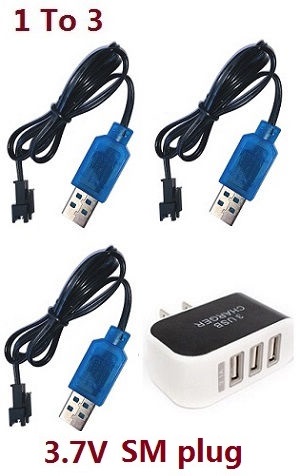 1 to 3 USB charger adapter with 3* SM plug USB wire set (shipping with correct plug according to your country)