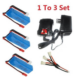 Wltoys A202 RC Car spare parts todayrc toys listing 1 to 3 charger and charger box set + 3*battery 7.4V 500mAh set