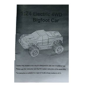 Wltoys A222 RC Car spare parts todayrc toys listing English manual book