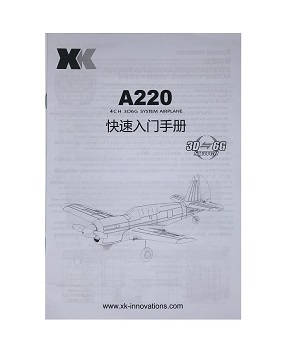 Wltoys XK A220 RC Airplanes Aircraft spare parts todayrc toys listing English manual book