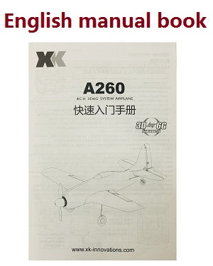 Wltoys XK A260 Rare Bear F8F RC Airplanes Aircraft spare parts English manual instruction book