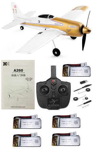 Wltoys XK A260 Rare Bear F8F RC Airplanes with 5 battery RTF