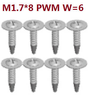 Wltoys A262 RC Car spare parts todayrc toys listing A212-14 cross medium pan head tapping screws M1.7*8 PWM W=6