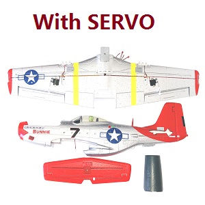 Wltoys XK A280 P-51 Mustang RC Airplanes Aircraft spare parts main foam body + battery cover + tail horizontal wing + main wing with SERVO (Assembled)