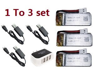 Wltoys XK A290 F16 RC Airplanes Aircraft spare parts 1 to 3 charger set + 3*3.7V 400mAh battery set