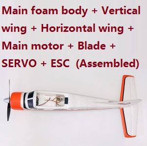 Wltoys XK A900 RC Airplanes Aircraft spare parts todayrc toys listing main foam body + vertical wing + horizontal wing + SERVO + ESC + Main motor + Blade (Assembled)