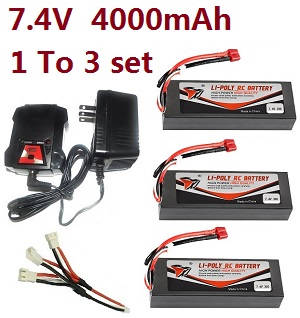 Wltoys A929 RC Car spare parts todayrc toys listing 1 to 3 charger set + 3*7.4V 4000mAh battery set
