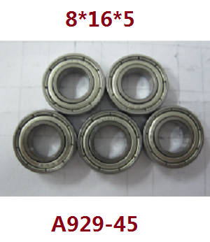 Wltoys A929 RC Car spare parts todayrc toys listing 8*16*5 bearing 5pcs A929-45