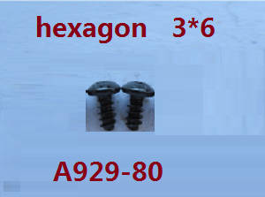 Wltoys A929 RC Car spare parts todayrc toys listing inner hexagon pan head screws 2pcs M3*6 A929-80