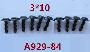Wltoys A929 RC Car spare parts todayrc toys listing pan head screws 10pcs M3*10*6 A929-84 - Click Image to Close