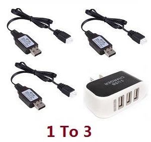 Wltoys A949 Wltoys 184012 XKS WL Tech XK RC Car spare parts todayrc toys listing 1 to 3 charger adapter with 3*7.4V USB charger wire - Click Image to Close