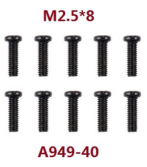 Wltoys A949 Wltoys 184012 XKS WL Tech XK RC Car spare parts todayrc toys listing screws M2.5*8 A949-40