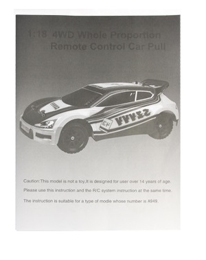 Wltoys A949 RC Car spare parts todayrc toys listing English manual book