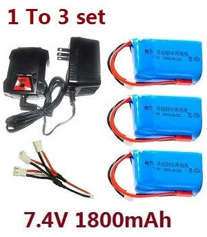 Wltoys A949 Wltoys 184012 XKS WL Tech XK RC Car spare parts todayrc toys listing 1 To 3 charger set + 3*7.4V 1800mAh battery set
