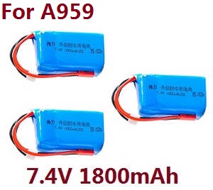 Wltoys A959 A959-A A959-B RC Car spare parts todayrc toys listing 7.4V 1800mAh battery 3pcs For A959