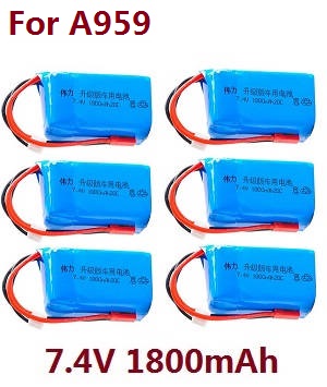 Wltoys A959 A959-A A959-B RC Car spare parts todayrc toys listing 7.4V 1800mAh battery 6pcs For A959