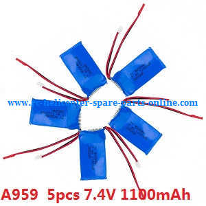 Wltoys A959 A959-A A959-B RC Car spare parts todayrc toys listing 7.4V 1100mAh battery For A959 5pcs