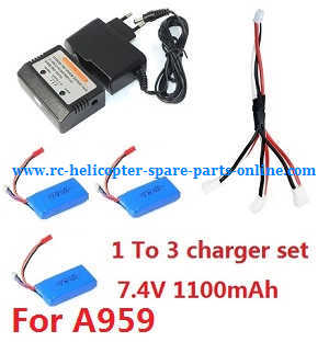 Wltoys A959 A959-A A959-B RC Car spare parts todayrc toys listing 1 to 3 charger set For A959