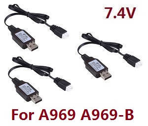 Wltoys A969 A969-A A969-B RC Car spare parts todayrc toys listing USB charger wire 7.4V 3pcs