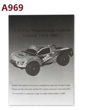 Wltoys A969 A969-A A969-B RC Car spare parts todayrc toys listing English manual book (A969)