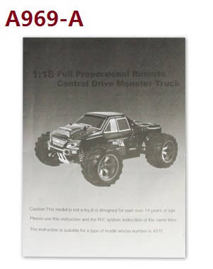 Wltoys A969 A969-A A969-B RC Car spare parts todayrc toys listing English manual book (A969-A)