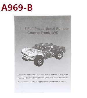 Wltoys A969 A969-A A969-B RC Car spare parts todayrc toys listing English manual book (A969-B)
