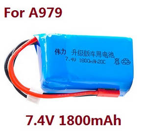 Wltoys A979 A979-A A979-B RC Car spare parts todayrc toys listing 7.4V 1800mAh battery (For A979) - Click Image to Close