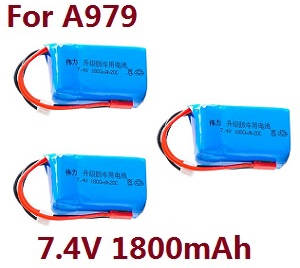 Wltoys A979 A979-A A979-B RC Car spare parts todayrc toys listing 7.4V 1800mAh battery 3pcs (For A979) - Click Image to Close