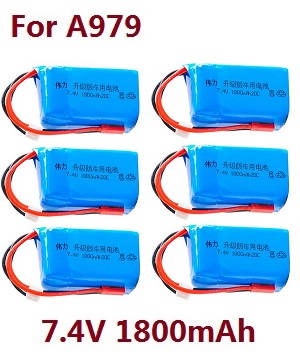 Wltoys A979 A979-A A979-B RC Car spare parts todayrc toys listing 7.4V 1800mAh battery 6pcs (For A979)