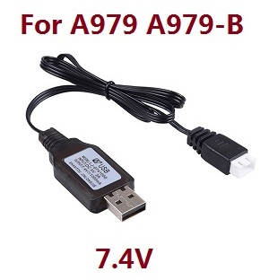 Wltoys A979 A979-A A979-B RC Car spare parts todayrc toys listing USB charger wire 7.4V - Click Image to Close