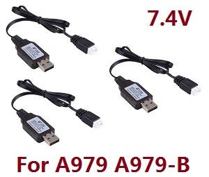 Wltoys A979 A979-A A979-B RC Car spare parts todayrc toys listing USB charger wire 7.4V 3pcs