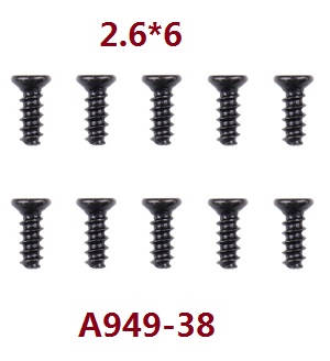 Wltoys A979 A979-A A979-B RC Car spare parts todayrc toys listing screws 2.6*6 A949-38 - Click Image to Close