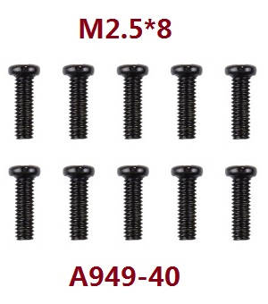Wltoys A979 A979-A A979-B RC Car spare parts todayrc toys listing screws M2.5*8 A949-40 - Click Image to Close