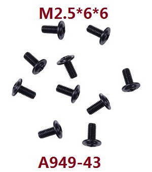 Wltoys A979 A979-A A979-B RC Car spare parts todayrc toys listing screws M2.5*6*6 A949-43 - Click Image to Close