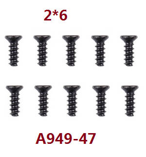 Wltoys A979 A979-A A979-B RC Car spare parts todayrc toys listing screws 2*6 A949-47 - Click Image to Close
