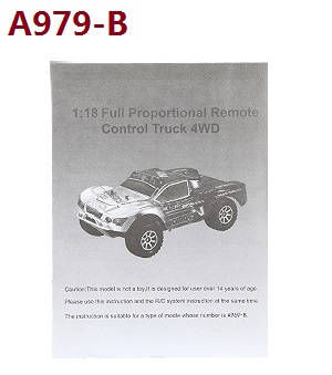 Wltoys A979 A979-A A979-B RC Car spare parts todayrc toys listing English manual book (A979-B)