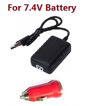 WPL B-16 B16-1 B-16K Military Truck RC Car spare parts USB charger wire with car charger adapter (For 7.4V battery)
